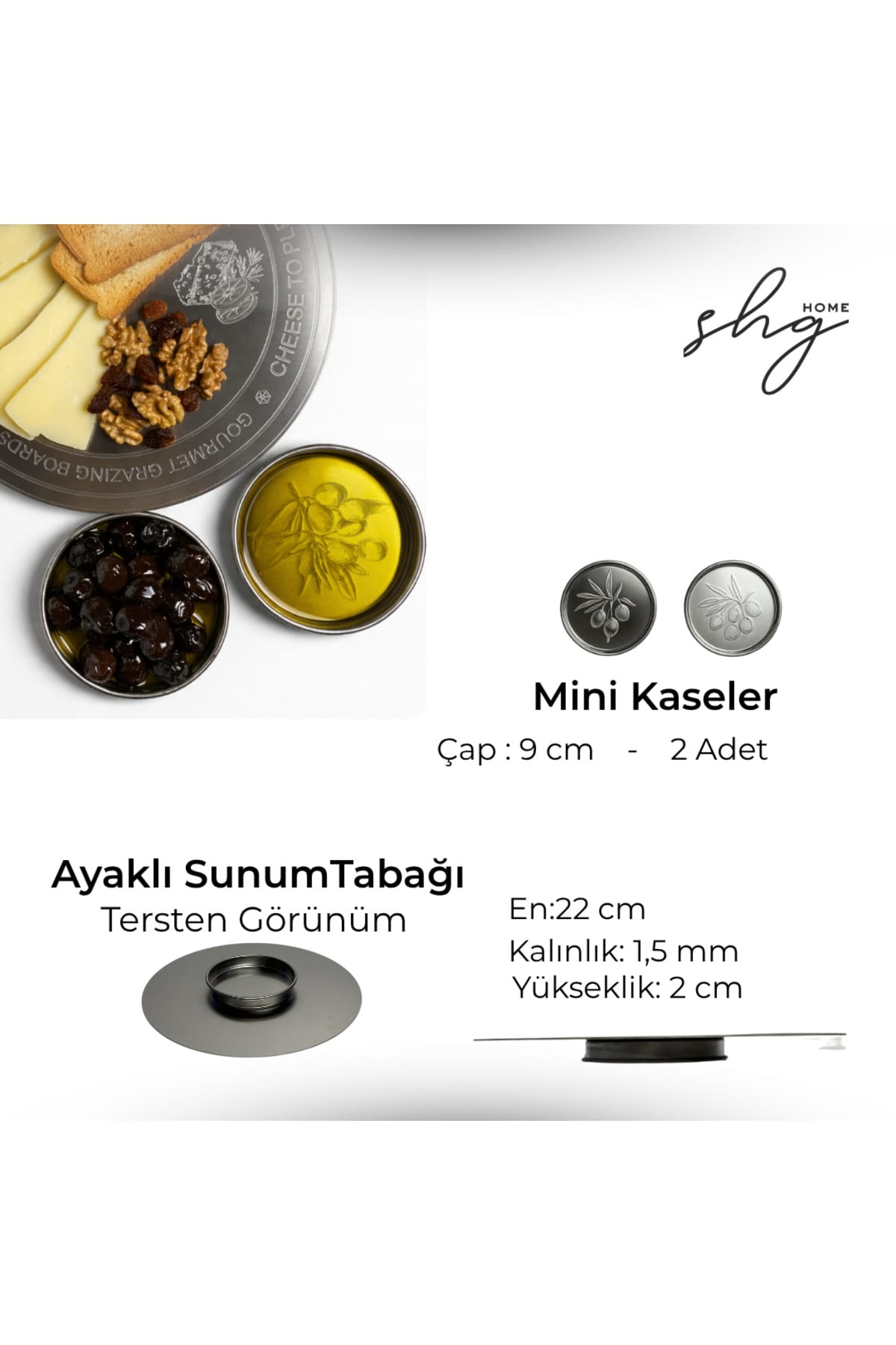 Anneler Günü Paslanmaz Çelik Kesme Tahtası Hediye Seti - Görsel 6