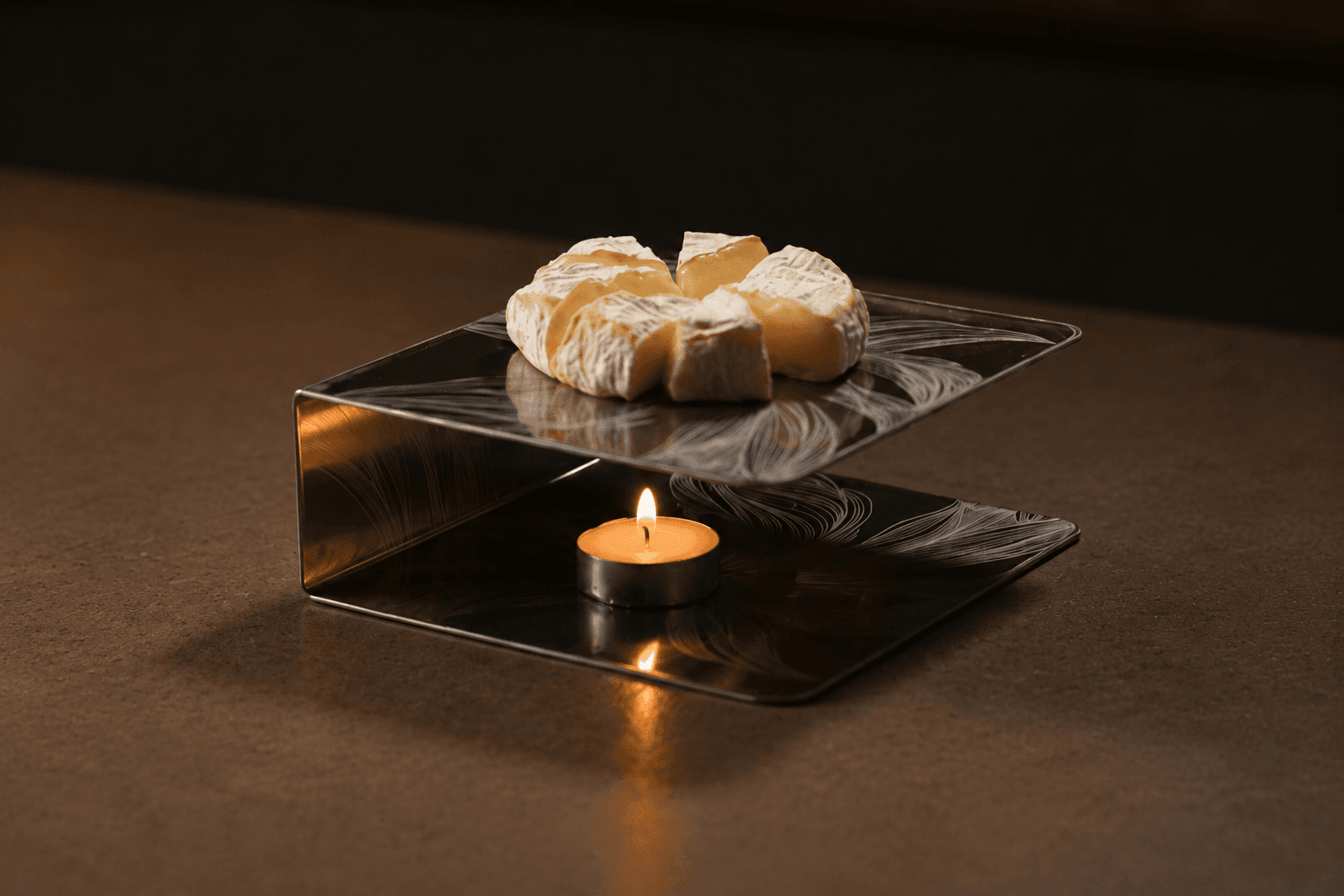 SHG Home Peynir Isıtıcı Mumlu Servis Tabağı – Peynir Eritme Tabağı, 15x15 cm Kare Peynir Isıtıcı - Görsel 3