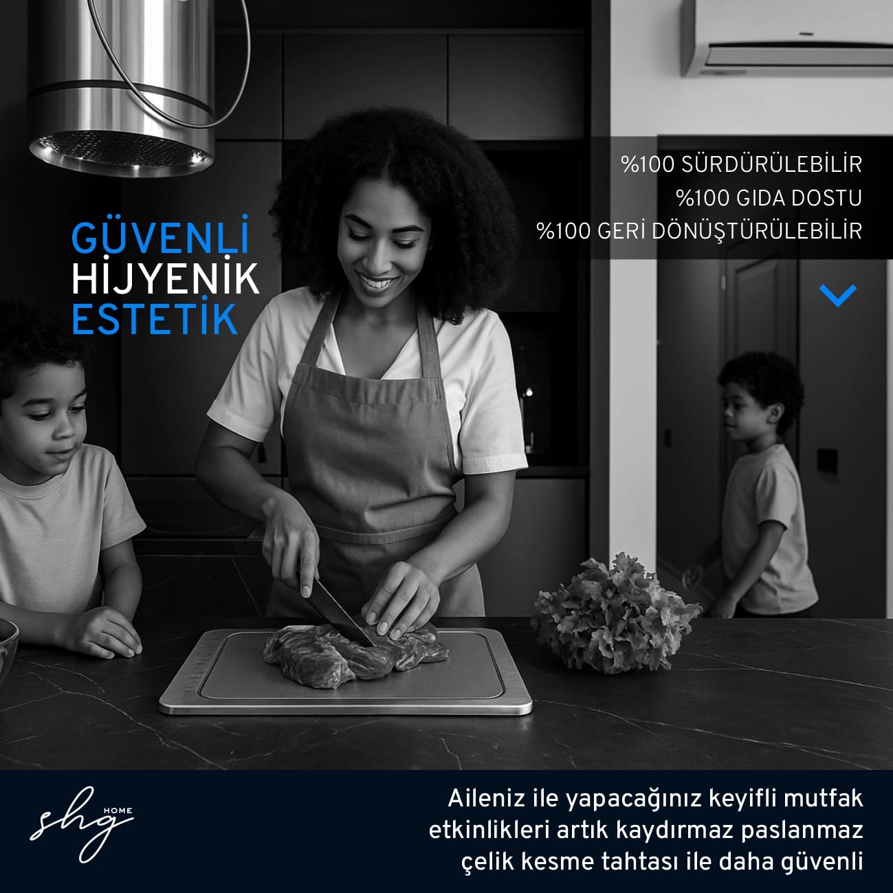 Paslanmaz Çelik Kesme Tahtası 23x34 cm, Gıda Temasına Uygun, Hijyenik, Çizilmeye Dayanıklı - Görsel 5