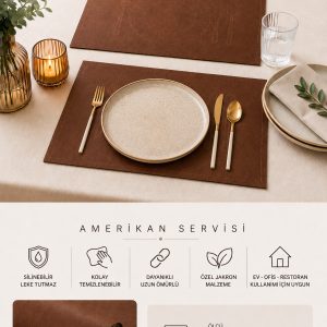 SHG Home Premium 2'li Amerikan Servisi Silinebilir Özel Jakron Malzeme (33x48 cm)