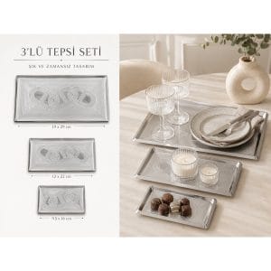 SHG Home 3lü Kahve Sunum Tepsi Seti
